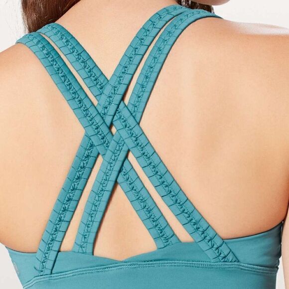Lululemon Energy Bra Braided Sea Green Size 4 Luxtreme Activewear Gym Run Womens - Picture 1 of 9